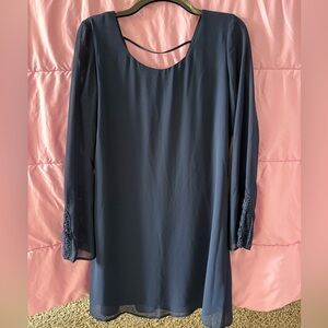 Speechless Navy Long Sleeve Dress